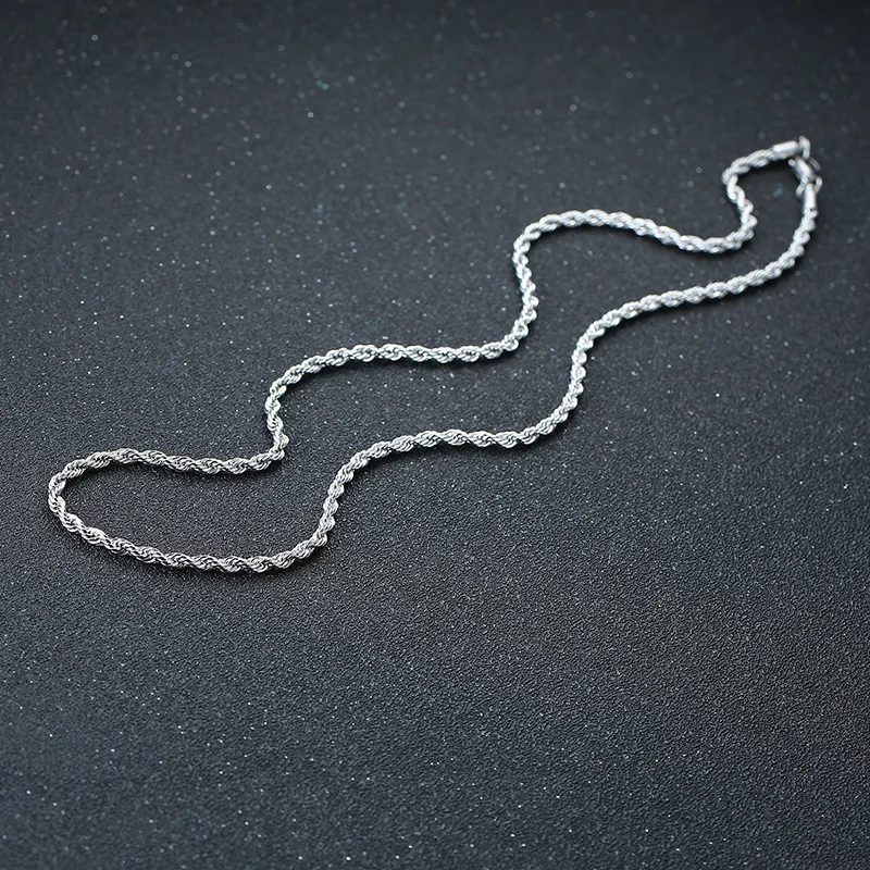 Vnox 3/5/7 mm kubanische Herren-Kettenhalsketten, Edelstahl Curb Twisted Rope Figaro Rolo Box Link Chokers, einfacher klassischer Halsband – Detail 9