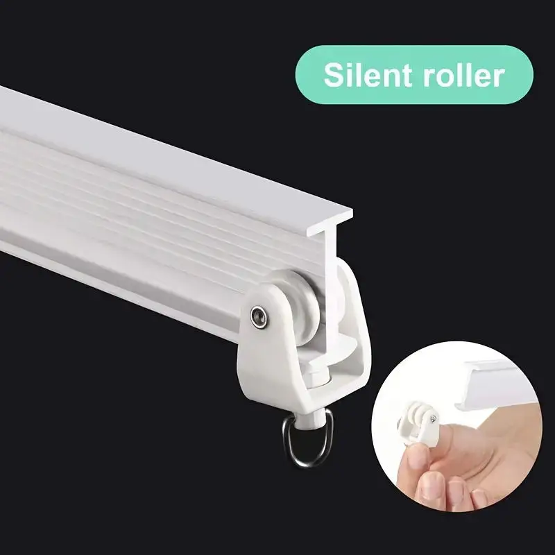 Curtain Rod 1-5m aluminum-plastic shower curtain track flexible ceiling installation with hooks for room dividers & bathrooms