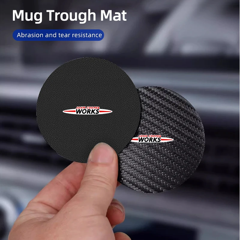 2PCS Car Cup Holder Pads Anti Slip Insert Coasters Pads For MINI WORKS Cooper R56 F50 F55 F56 R50 R53 R55 R57 R58 R59 R60 One JC