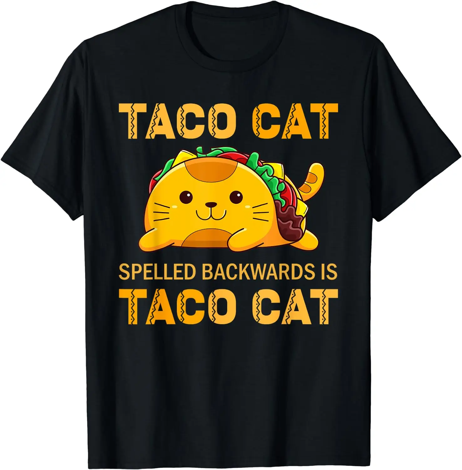 

TacoCat Shirt for Kids Taco Cat Cinco de Mayo TacoCat Tacos Men Women Short Sleeve Cotton T-Shirt