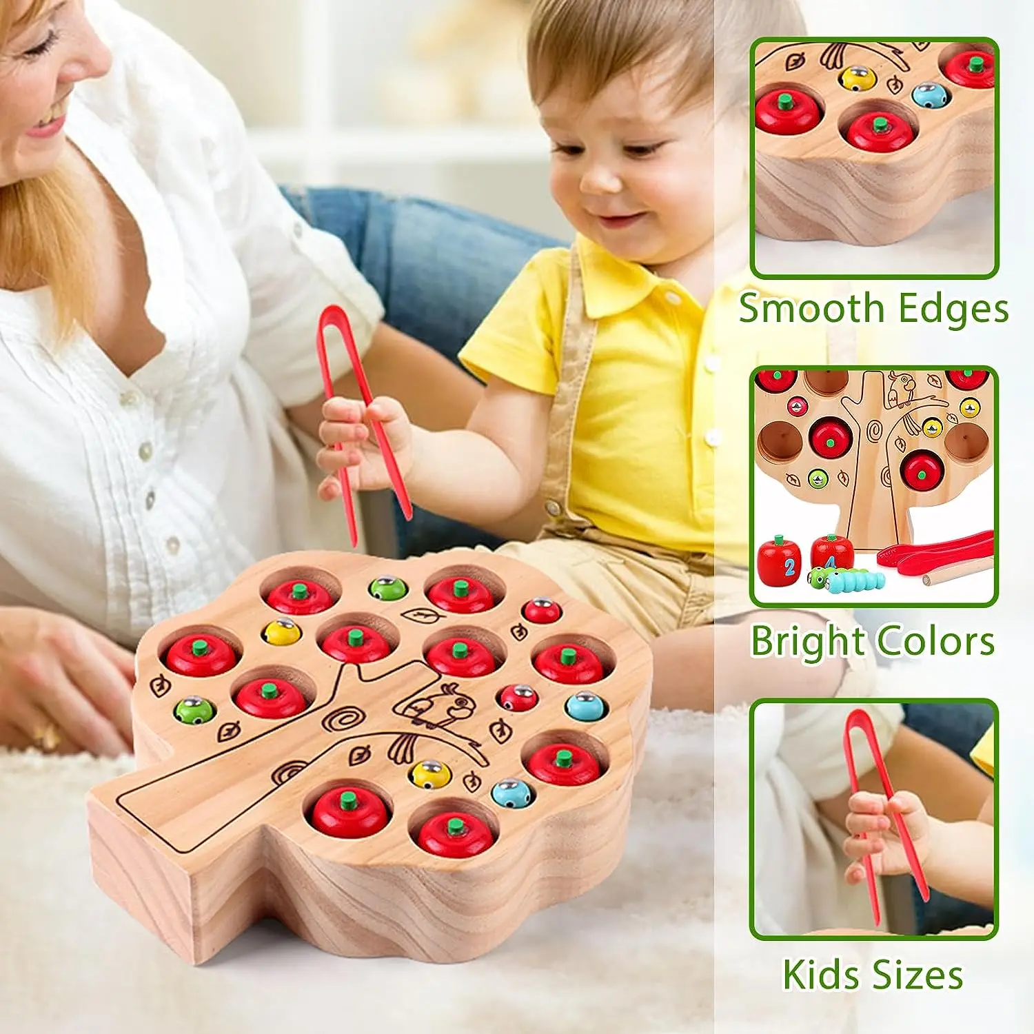 TOP BRIGHT Juguete Magnético Para Niños A Partir De 2 Años, Juego De Captura De Gusanos Montessori Juguetes Educativos A Partir De 2, 3, 4 Años, Regalos Para Niños Y Niñas
