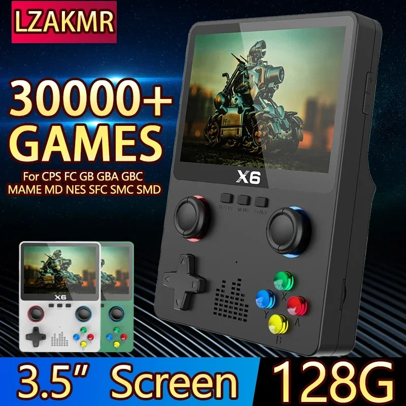 Ultimate Experience NEW 128G 30000+GAMES X6 Retro Portable Console 2000mAh Battery For SFC GBC GBA Handle Connection Mini Arcade