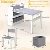 Children's Wooden Art Table and Chair Set with Storage and Paper Roll for Play, Learning, and Reading