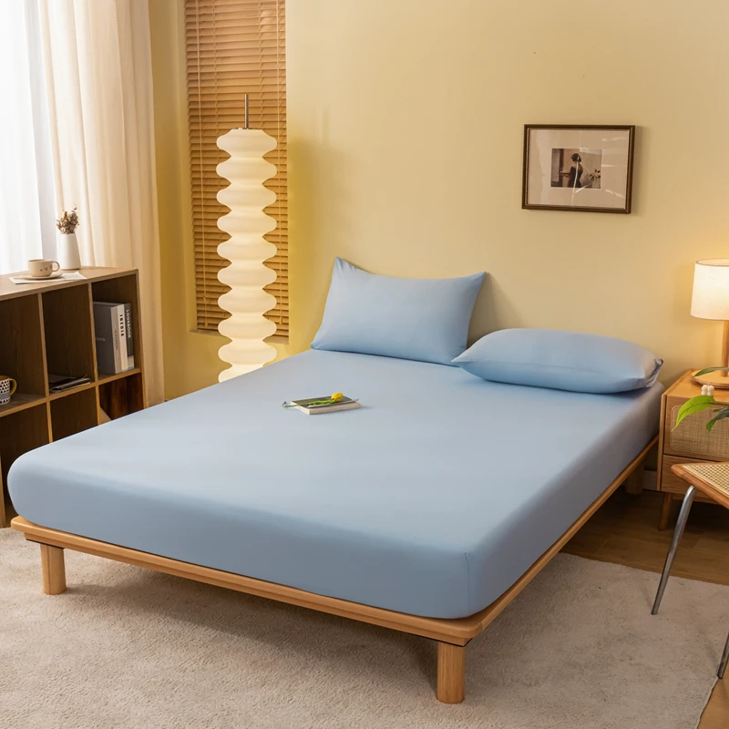 Solid Color Elastic Band Fitted Bedsheet Cover