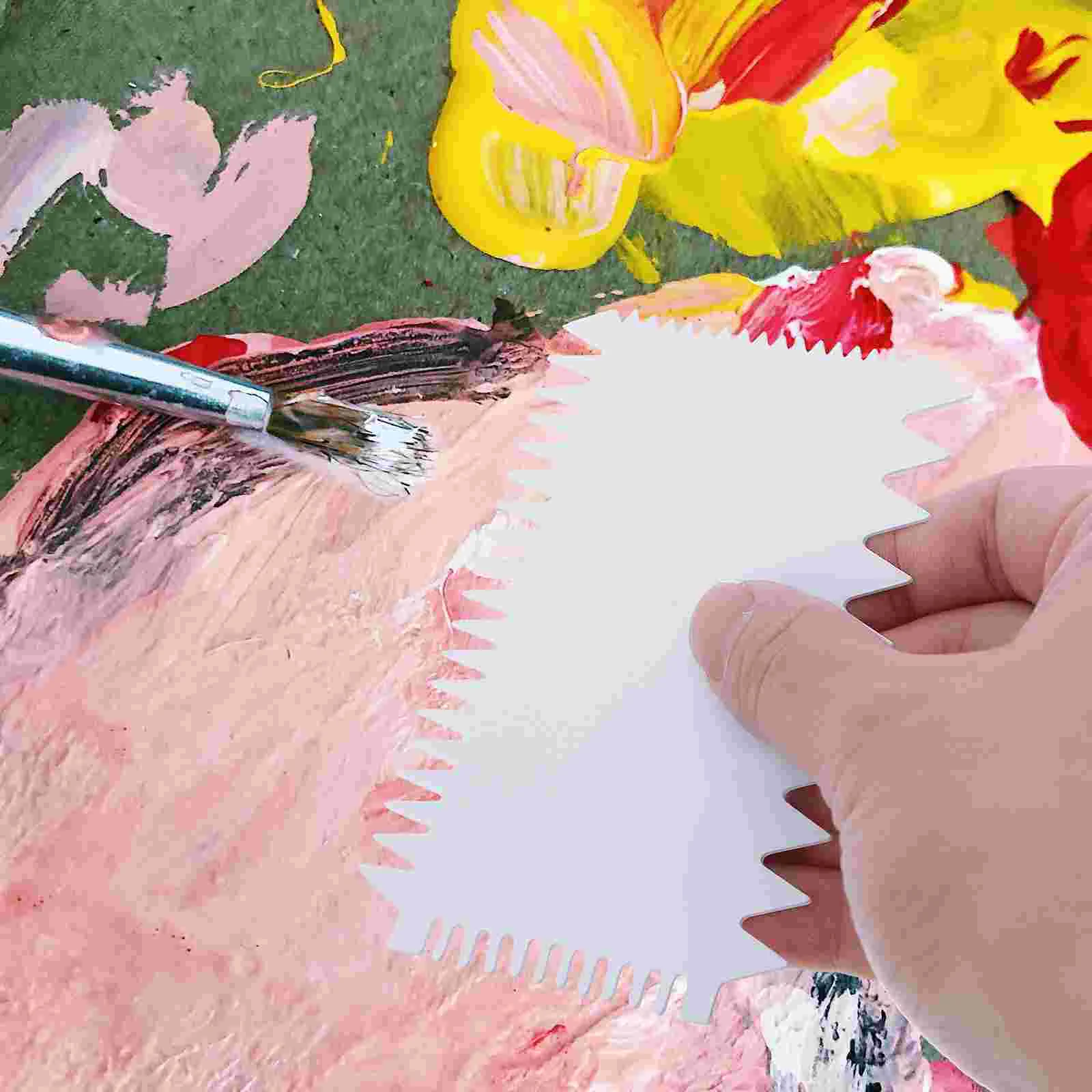 유화 플라스틱 스크레이퍼 DIY 페인트 색상 혼합 그래피티 공예, 아크릴 페인트 페인팅 스크레이퍼, 아티스트 키트 미술 용품