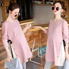 Womens Maternity Tops Long Sleeve Solid Tunic Casual Pregnancy T-Shirt Maternity Clothes Comfy Flattering Suit 4