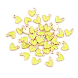 50Pcs Colorful Heart Charms - Cute Alloy Pendants for DIY Jewelry Accessories (AG5 - 28)