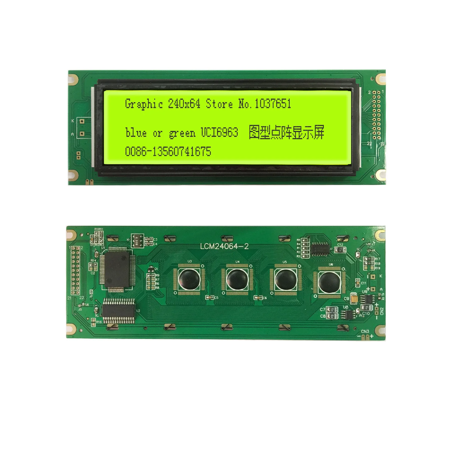 Lcd Module 24064 Display Blue Green UCI6963 intead LM24064DFW Korg
