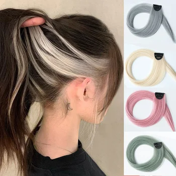 Clip di estensione dei capelli da 60cm In parrucchino lungo dritto appeso Clip per parrucca estensione dei capelli sintetici accessori per capelli forcina per capelli