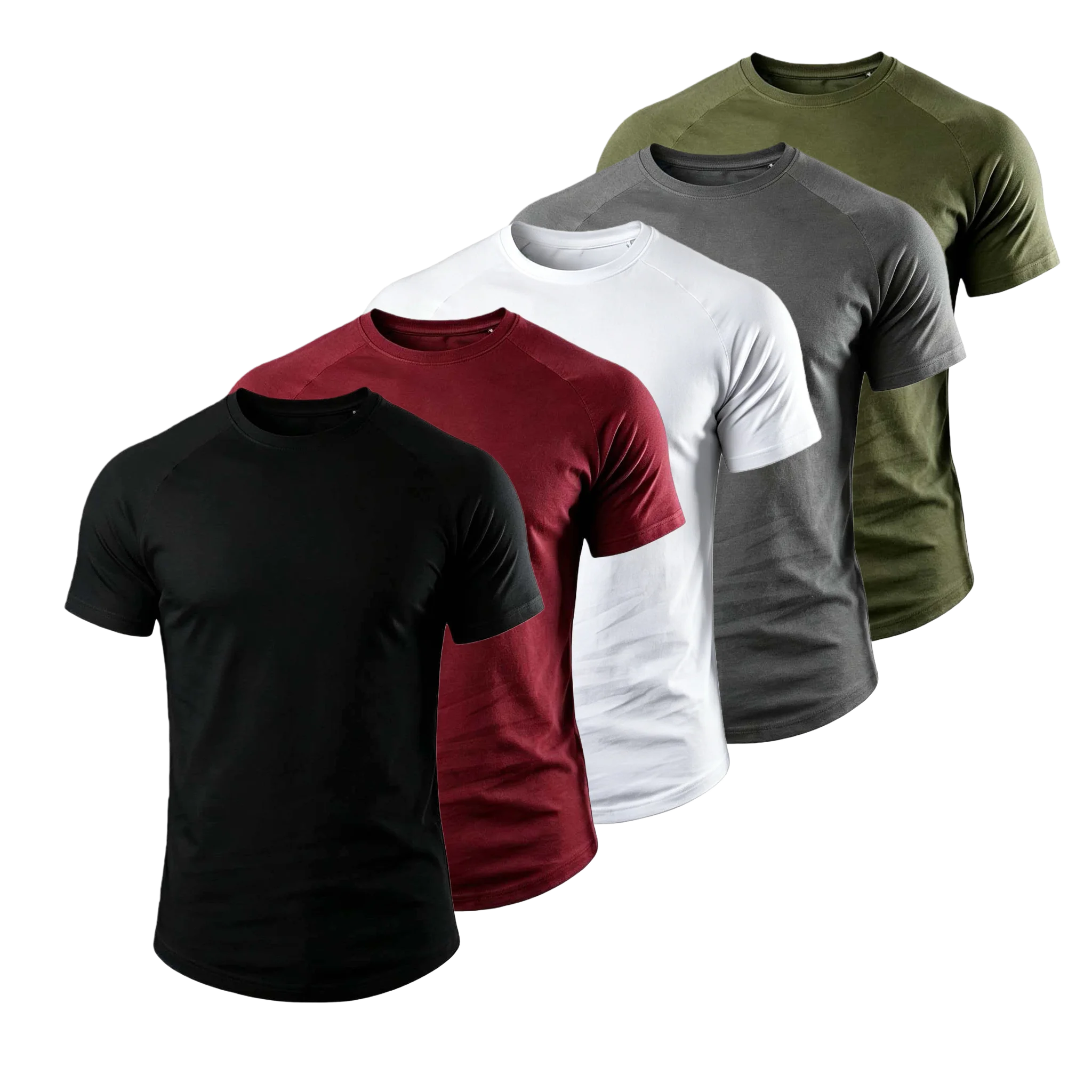 5er-Pack Herren Baumwoll-Spandex T-Shirts, hochelastische Sportoberteile, lässige Fitness-Workout-Shirts mit kurzen Ärmeln für den täglichen Gebrauch