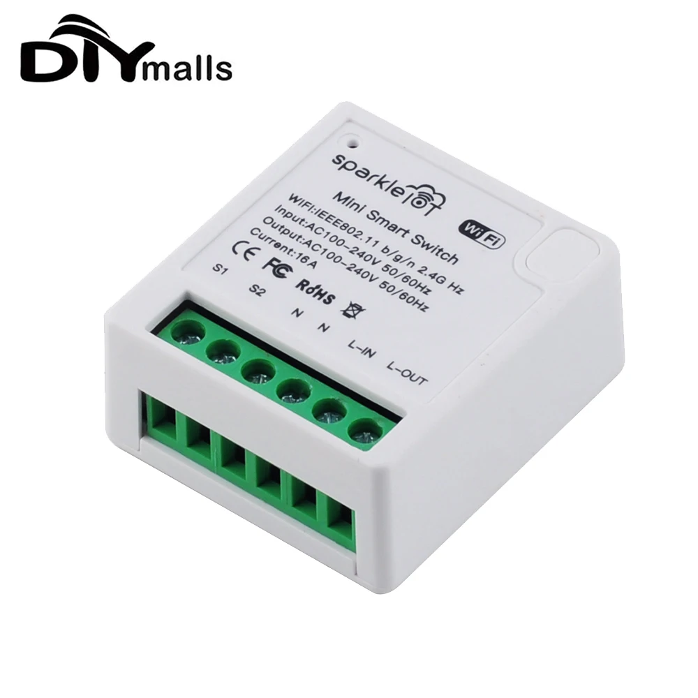 DIY WiFi Mini Smart Switch Light Switches 16A Smart Home Automation Works with Apple Homekit 2.4G AC110-25V smart gateway zigbee 3 0 intelligent home zigbee central hub smart life app control voice control compatible with ios homekit