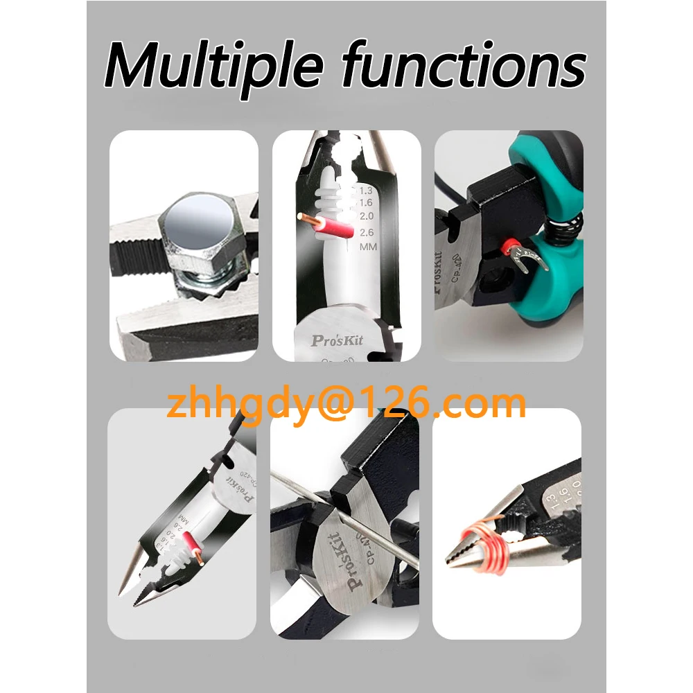 Stripping Pliers Multi-Functional Electrician Pliers Peeling and Dialing Needle-Nose Pliers CP-420 Terminal Crimping Wire Pliers