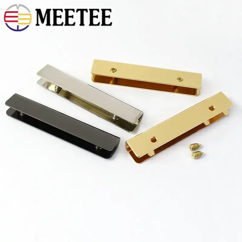 Meetee 5/10Pcs 5cm Bag Corner Screws Clip Edges Protector Metal Buckle Purse Decoration Corners Clasp DIY LeatherCraft Accessory images - 6