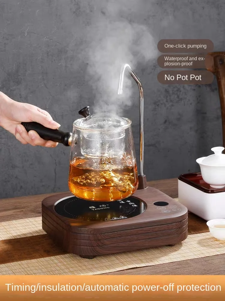 

Automatic Water Feeding Electric Ceramic Stove Tea Stove Tea Cooker Household Small Mute Tea Set Glass Pot Boiling Water Cooker