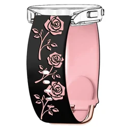 Premium 20mm Silicone Smartwatch Wristband Bracelet - 20mm Universal (Black pink)