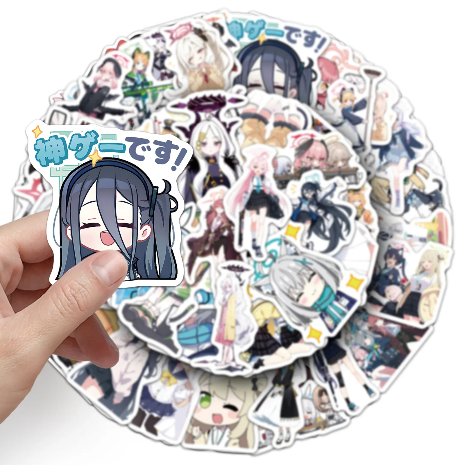 50PCS Role Playing Games Stickers Blue Archive The Animation Cartoon Sticker DIY Decoration Laptop Guitar Car Bike Decals Toy - 5