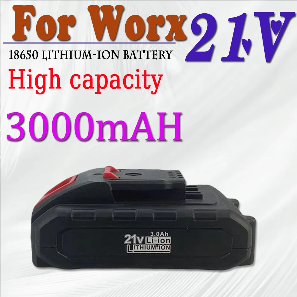 

21V 3000mah/3.0ah Cordless Rechargeable For Worx Battery Power Battery,Replace Impact Drill Battery Spare Battery for Power Tool