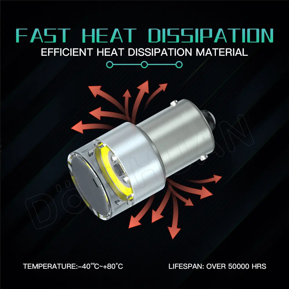 DOHIHUAN 4PCS 12V 24V R5W Led Bulb 1156 Strobe 1157 Lamp T20 7443 7440 P21W BAY15D P21/5W BA15S R10W Red Flash Truck Car Lights