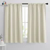 RYB HOME 2Pcs Blackout Short Curtains for Living Room Bedroom Curtains for Kitchen Darkening Curtains Insulated Solid Panels 1