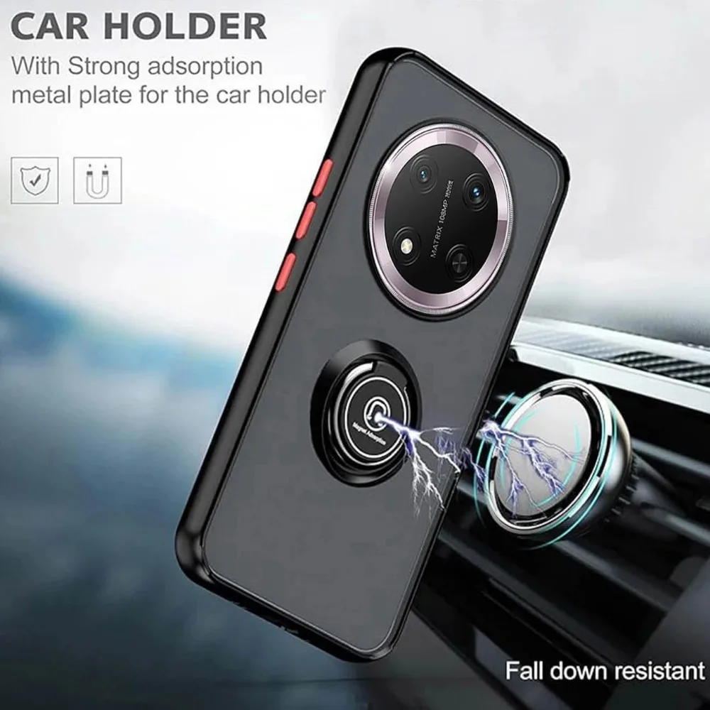 Armor Matte Clear Case with Magnetic Stand Holder and Shockproof Protection