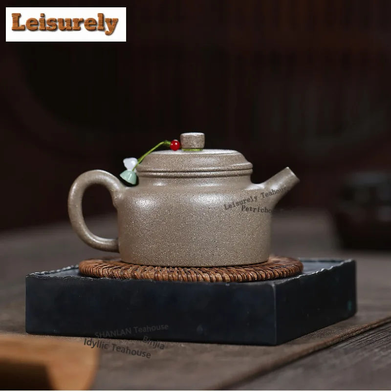 250ml Retro Yixing Purple Clay Teapots Handmade De Zhong Pot Raw Ore White Segment Mud Kettle With Infuser Zisha Tea Set Teaware