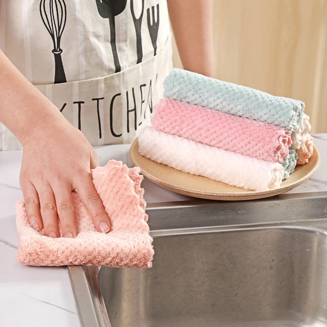 Kitchen Microfiber Cleaning Cloth  Microfiber Towel Kitchen Cleaning -  2/4/5pcs - Aliexpress