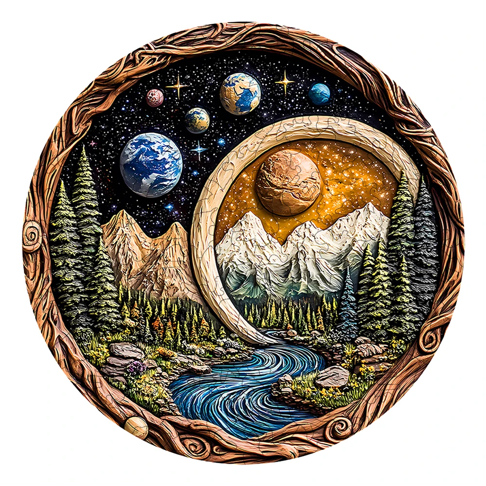 성인을 위한 나무 퍼즐, 독특한 동물 모양의 일몰 숲 성인 퍼즐, 3D 비전 나무 직소 퍼즐 성인, 도전적인 C-Freehip.co.kr