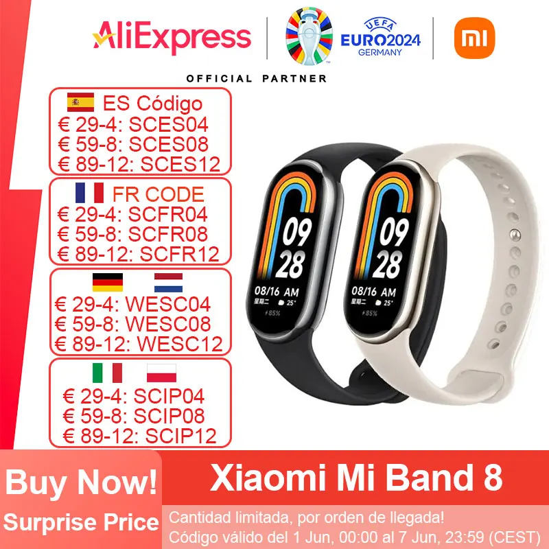 Xiaomi Mi Banda 8 Pulseira Inteligente 7 Cor Tela AMOLED Bluetooth 5.1 Oxigênio no Sangue Traker Fitness 150 + Modos Esportivos