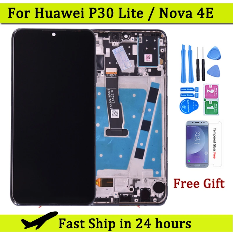 

ЖК-дисплей для HUAWEI P30 Lite, ЖК-дисплей, сенсорный экран, дигитайзер в сборе для Huawei Nova 4e MAR-LX1 LX2 AL01