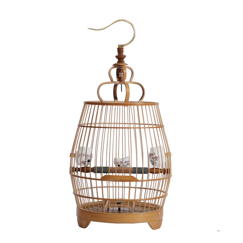 

Bamboo Handmade Eyebrow Bird Cage Bamboo Set Fixed Not Easy To Fall Off Large Melon Skin Cage Full Set Bird Cage Boutique