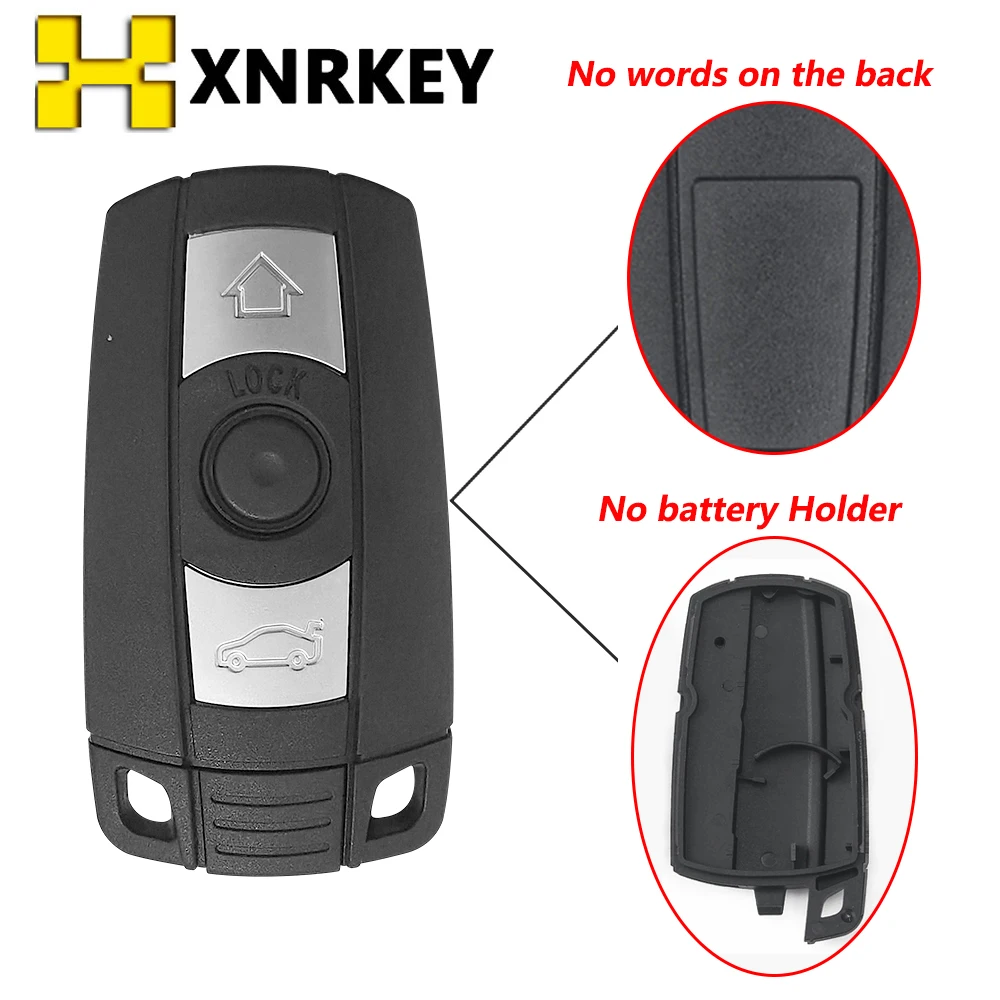 XNRKEY Remote Car Key Shell Fob for BMW 1 3 5 6 Series E90 E91 E92 E60 E70 E71 E72 E82 E87 E88 E89 3 Button Case Styling Cover