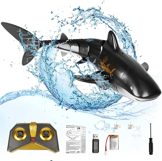 Remote Control Squirt Shark 2.4G RC Shark Fish Boat Mini Radio Electronic Shark Fish Toy Simulation Toy  Submarine 1