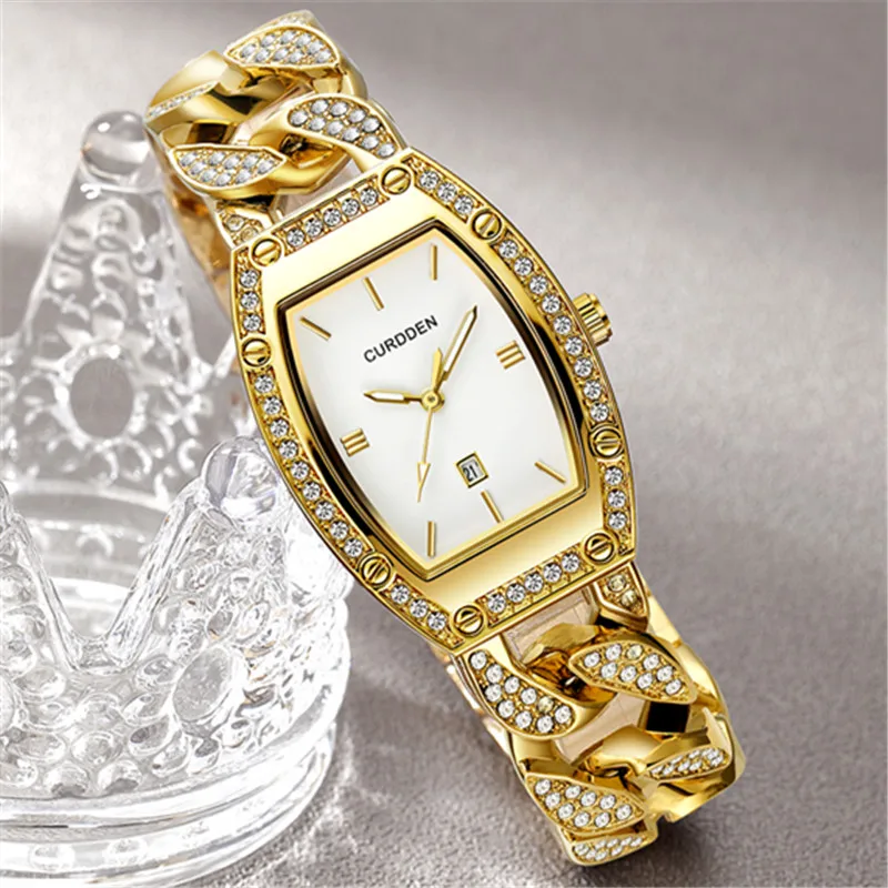 Women Big Brand Watches Ldaies Girls Fashion Alloy Band Luxury Golden Diamond Date Quartz Watch Students Simple Bracelets Silver