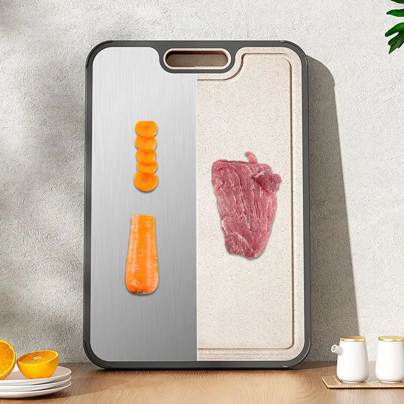 304 stainless steel chopping board antibacterial mildew resistant  double-sided grindstone chopping board kitchen chopping board - AliExpress