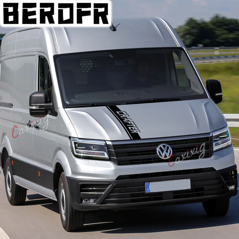 Car Styling Bonnet Sport Stripes Auto Engine Cover Hood Decor Stickers Per Volkswagen Crafter Accessori Esterni Decalcomanie In Vinile