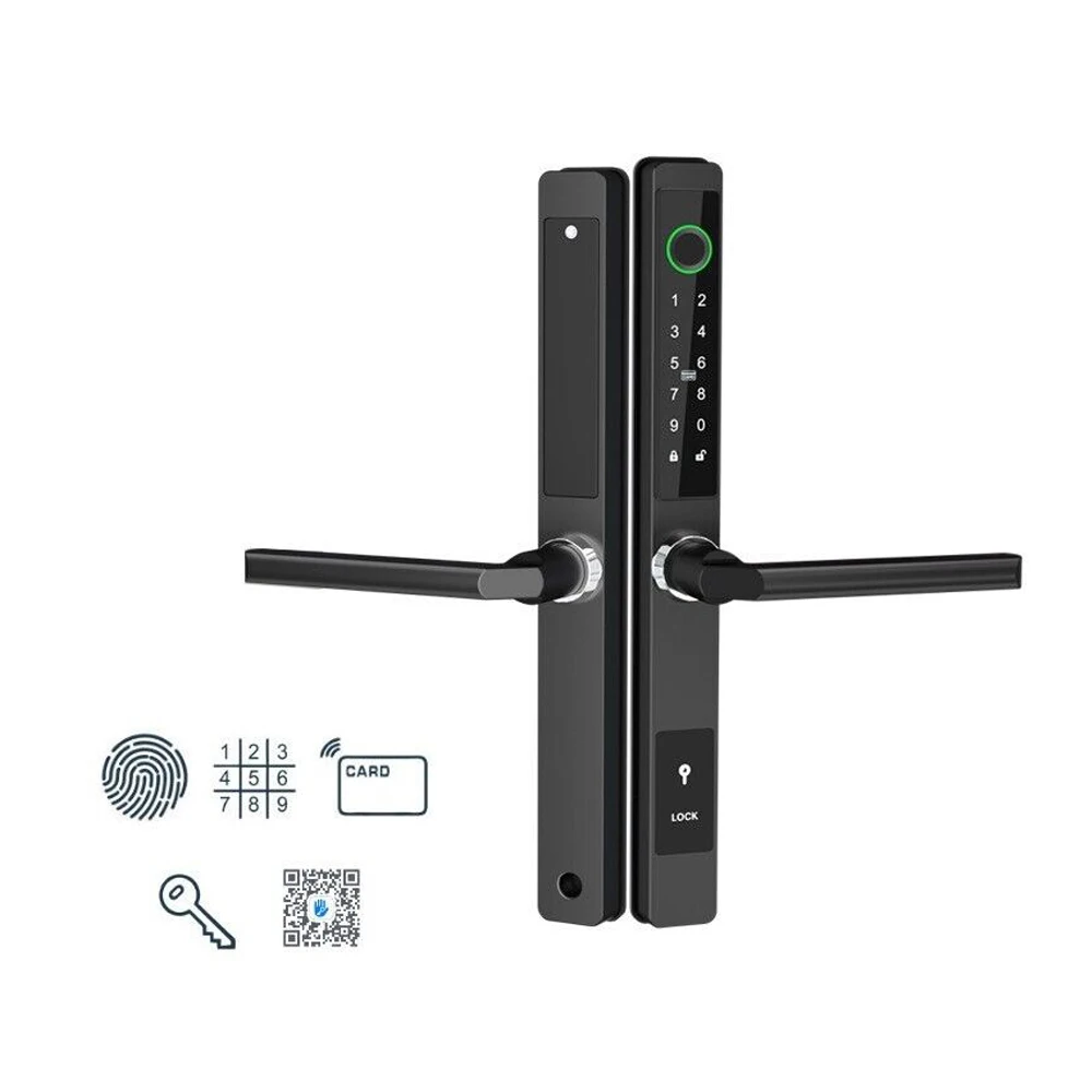 RH-DQ1 블랙 지문+숫자 패드+RFID 카드+앱(좁은 측면 슬라이딩 도어 및 폴리오 도어 잠금장치)（RH-DQ1 블랙）