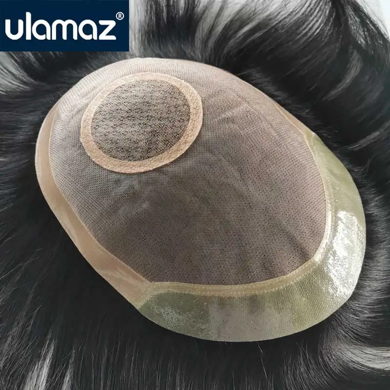 toupee for men hair pu mono lace men s wig 100% human hair pieces curly 1b off black color 10 x 8human hair mens toupee hair Mono & Pu Male Hair Prosthesis Silk Base Top Toupee Original Human Hair Man Wig Hair System Unit Wig For Men Natural Men's Wigs