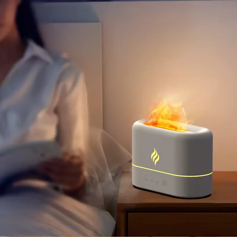 Colorful flame atmosphere night light indoor aromatherapy machine atomizer fragrance essential oil humidifier