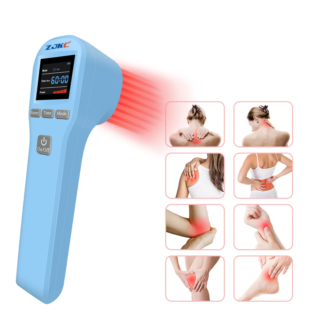 

ZJKC 808nm 650nm Cold Laser Therapy Machine Physiotherapy Device for Pain Relief Sport Injury Wound Healing 3000mAh with Goggles