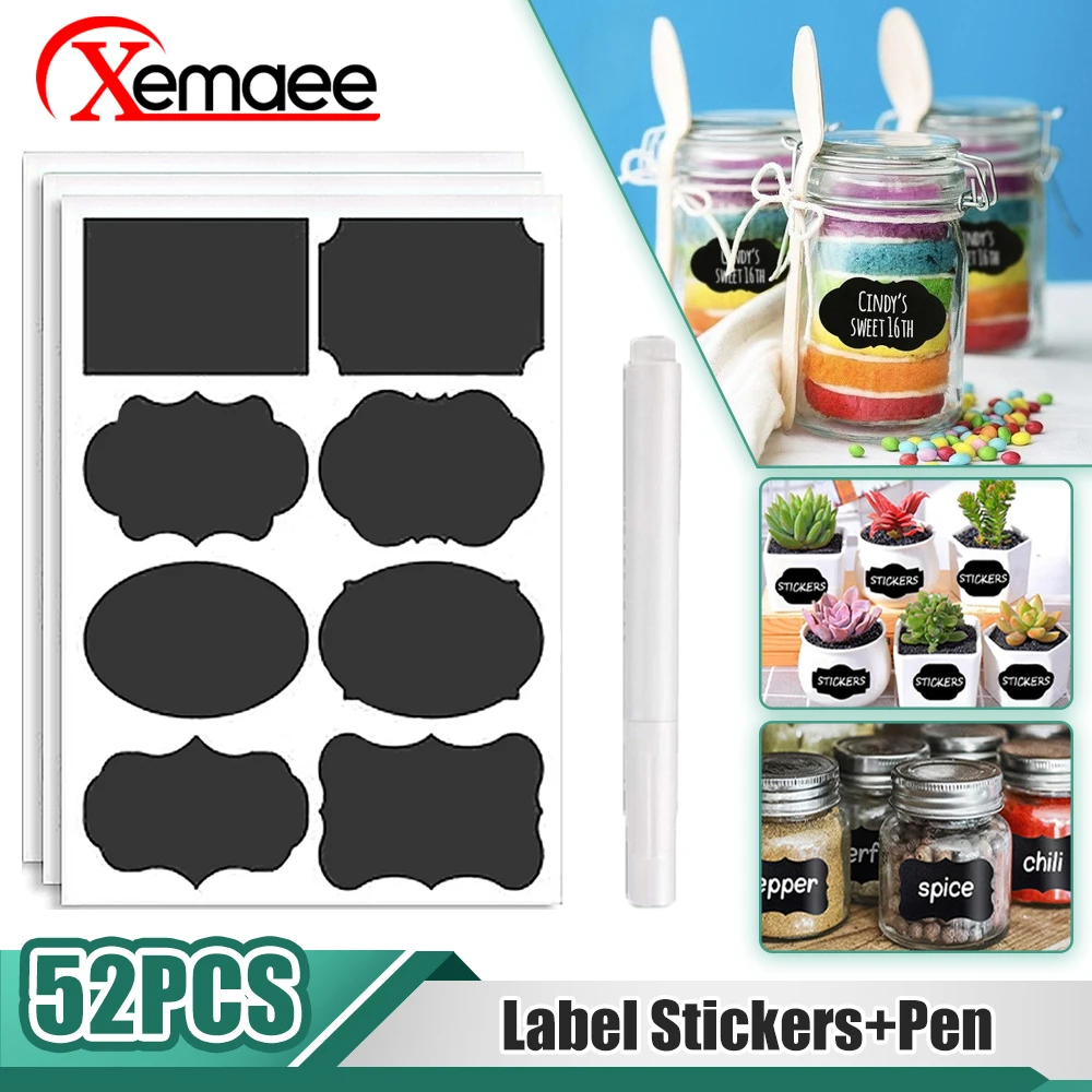 Kitchen Jars Stickers Adhesive Labels For Jars Spice Bottles Erasable