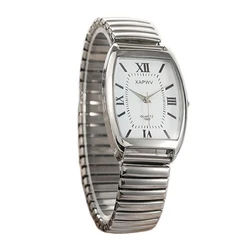 Barrel - Shaped Elegant Quartz Women's Watch with Elastic Band - No (Male Silver)