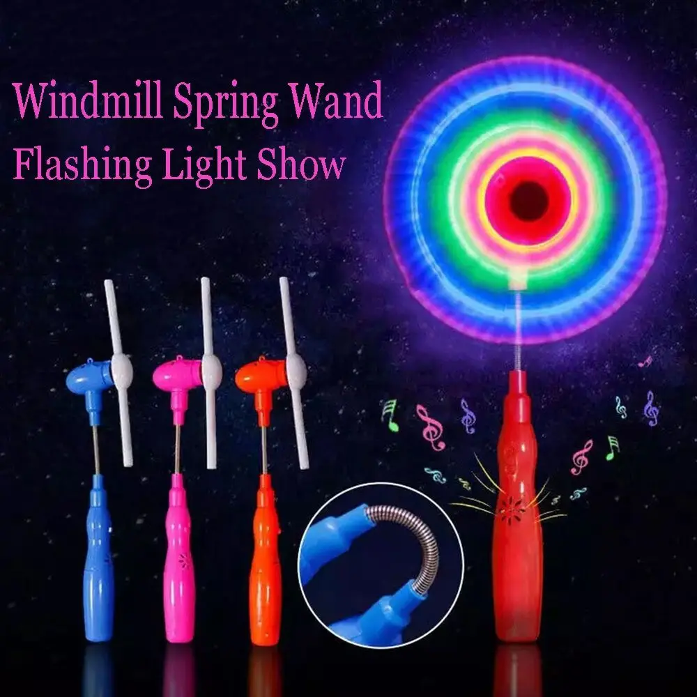 

1PC Music Luminous Colorful Windmill Stick Glowing Toy Flashing Light Up Rotating Magic Wand LED Music Spinning Windmill Kid Toy