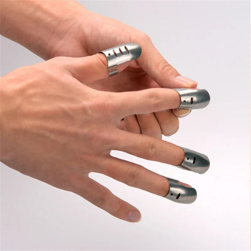 4pcs Stainless Steel Finger Guard Finger Hand Cut Hand Protector Vegetable Cutting Protecter Gadgets Kitchen Accessories