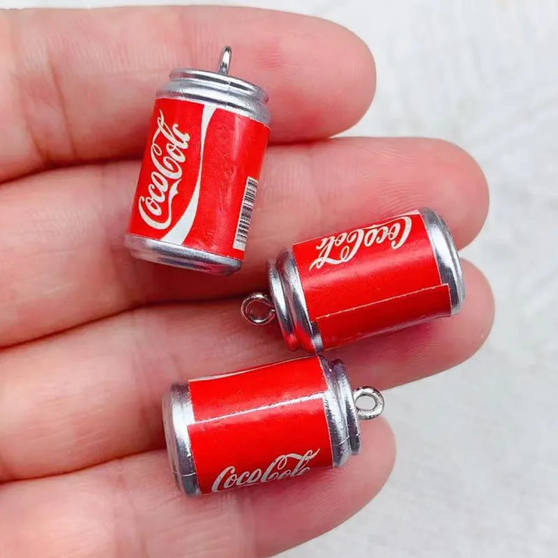 10pcs 3D Cola Drink Bottle Resin Charms Drop Pendants Beverage Floating DIY Earring Bracelet Jewelry Accessory Bulk Wholesale