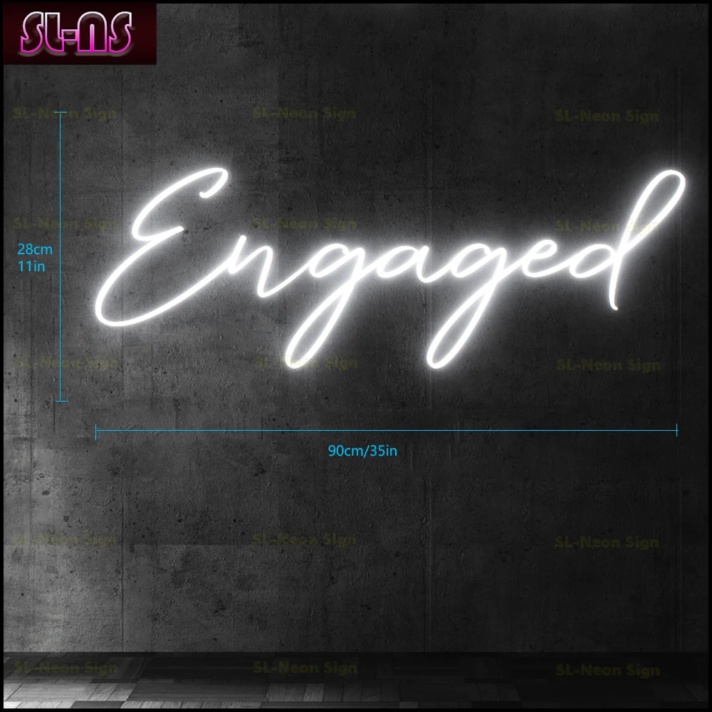 

Big 90CM Engaged Neon Signs Wedding Engagement Decor Sign Party Favor LED Neon Light Signage Home Decor Gift Yard Garden Wall