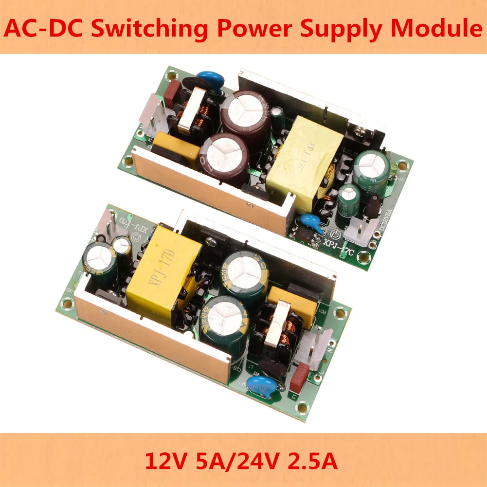 

AC-DC 12/24V 5A 2.5A Switching Power Supply Module Bare Circuit AC 100-240V to DC 12V 24V Power Supply Board Regulator