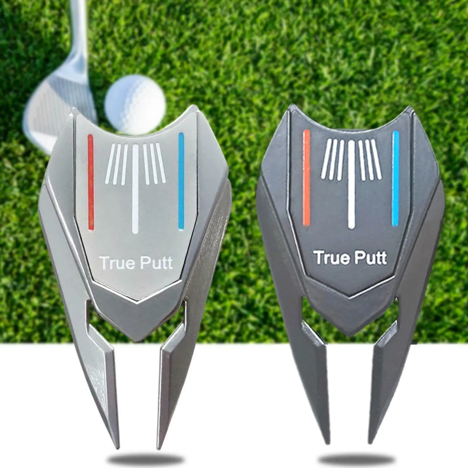 

1PC Golf Repair Tool With Golf Club Ball Marker Aluminum Golf Parter Gift Aid Accessories Black Silver