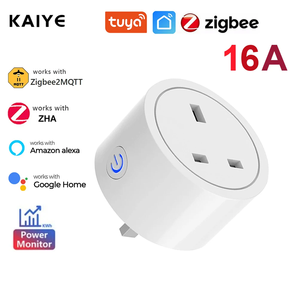 Tuya 20A Zigbee Smart Plug UK Socket Power Strip Mini Home