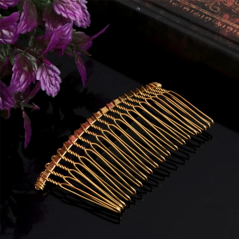 Bridal DIY Hair Clip Metal Blank Wedding Veil Side Comb 20 Teeth for Girl Female