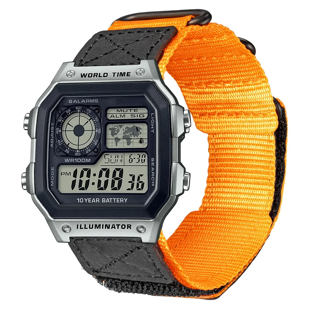 Per Casio Watch Band Nylon Leather 18Mm Sports Sostituisci Cinturini Compostabili Con Gshock Ae1200 /1300/W-218H